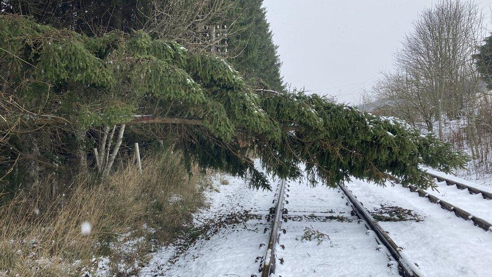 blocked rail line