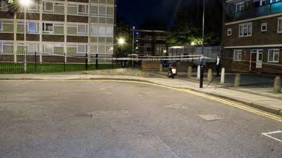 Murder scene in Hoxton