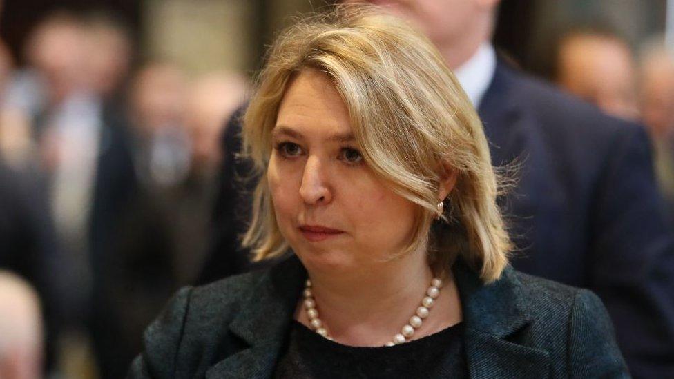 Karen Bradley, Northern Ireland Secretary of State, at the funeral of Lyra McKee.