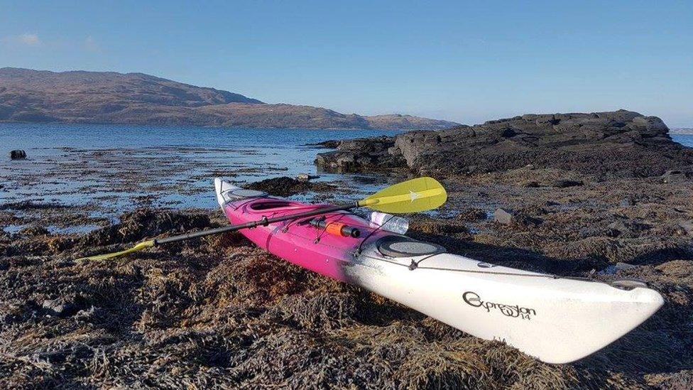 Dominic Jackson's kayak
