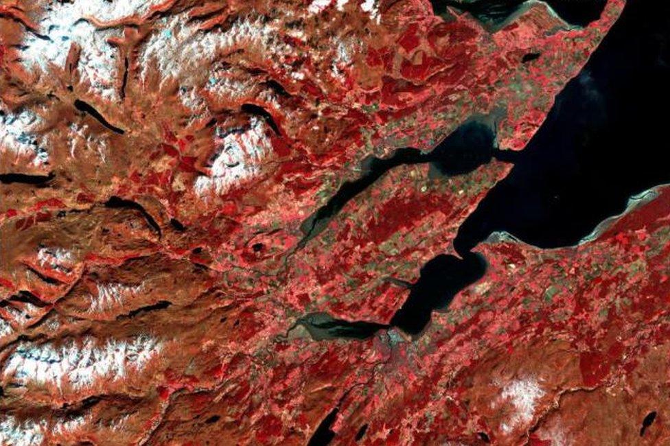 Satellite image of Scotland