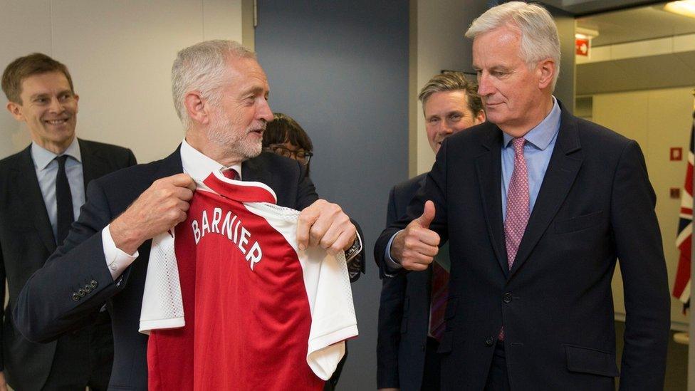 Jeremy Corbyn and Michel Barnier