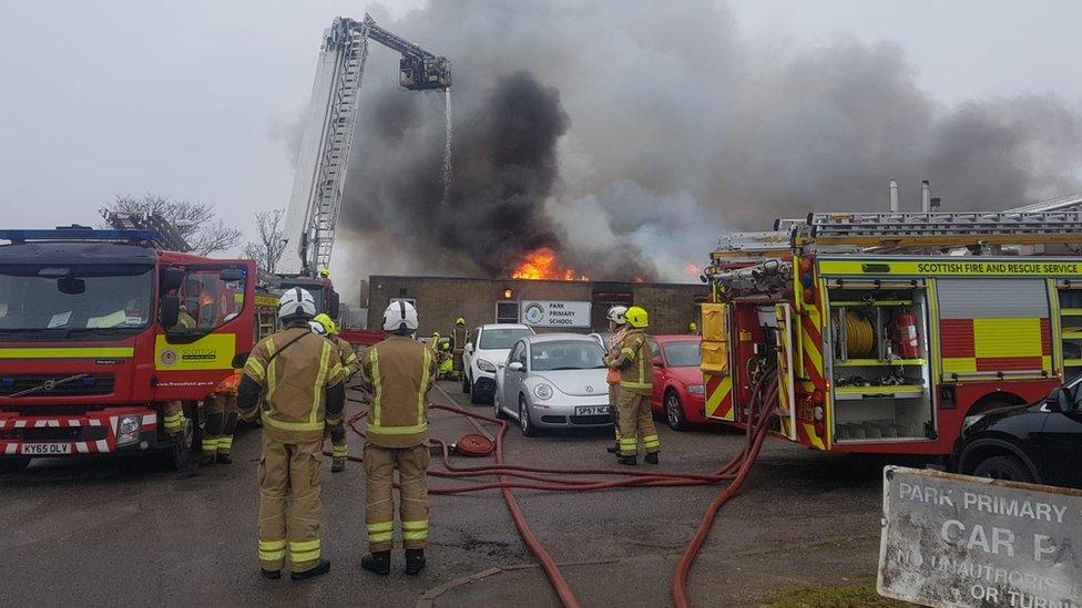 Firefighters at Park Primary blaze