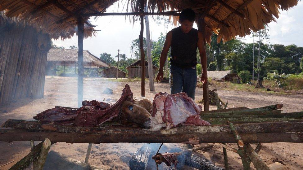 Meal is prepared by a member of the Ka'apor community