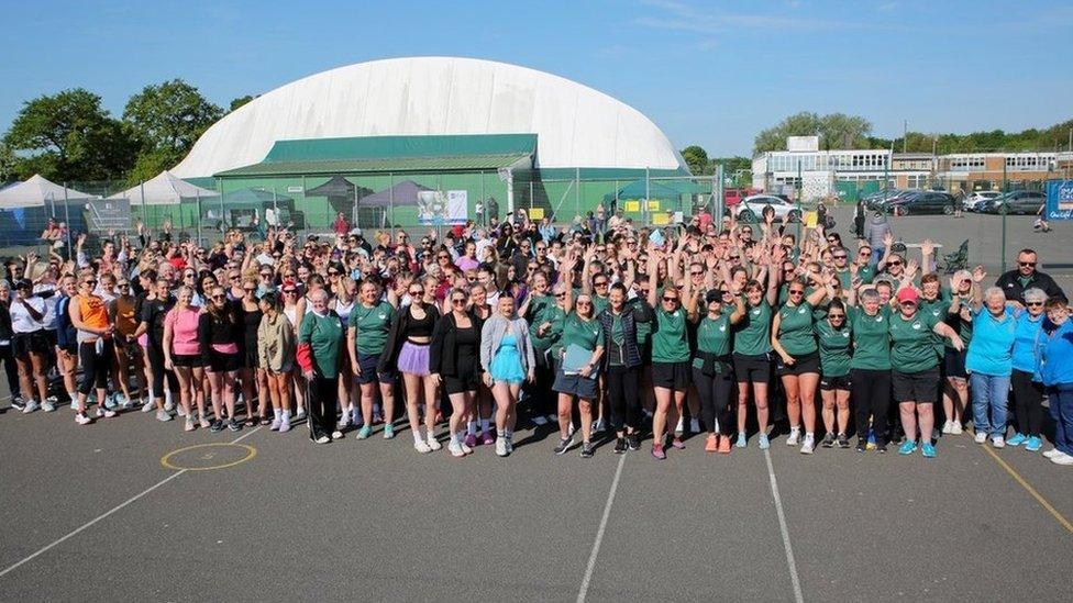 A photo of some of the 400 women who took part in the festival