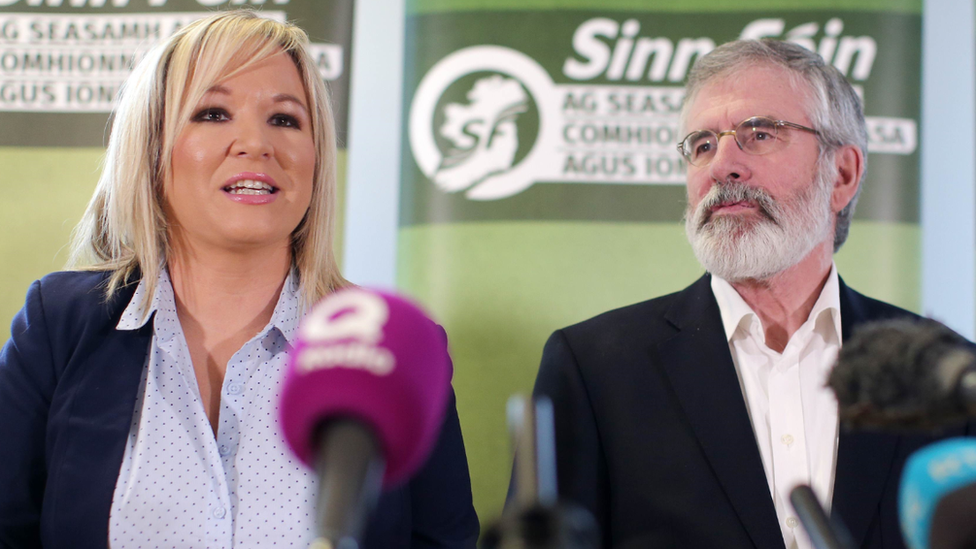 Michelle O'Neill and Gerry Adams