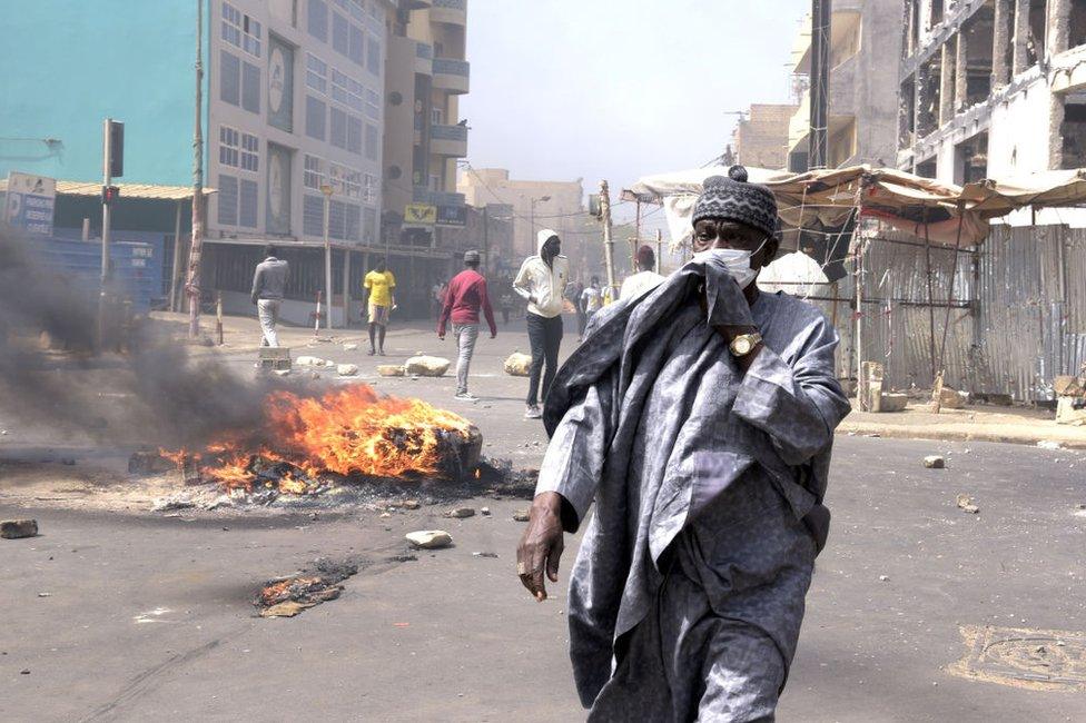 Police have used tear gas against protesters in the capital Dakar