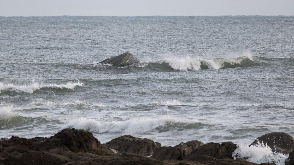 Capsized boat