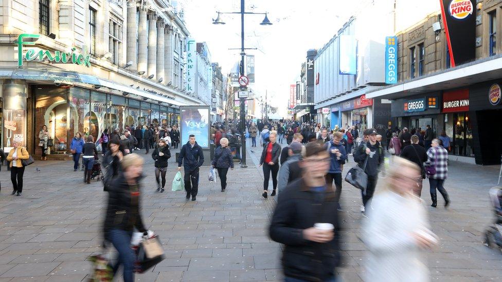 Shoppers on Newcastle's Northumberland Street