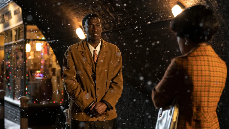 Zephryn Taitte standing in the snow in Call the Midwife