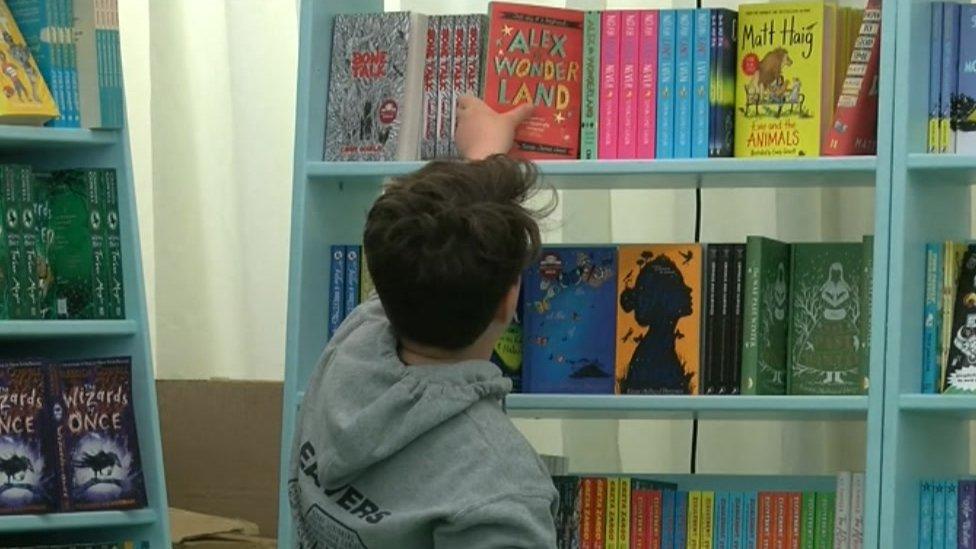 Children's books on sale at the Hay Festival