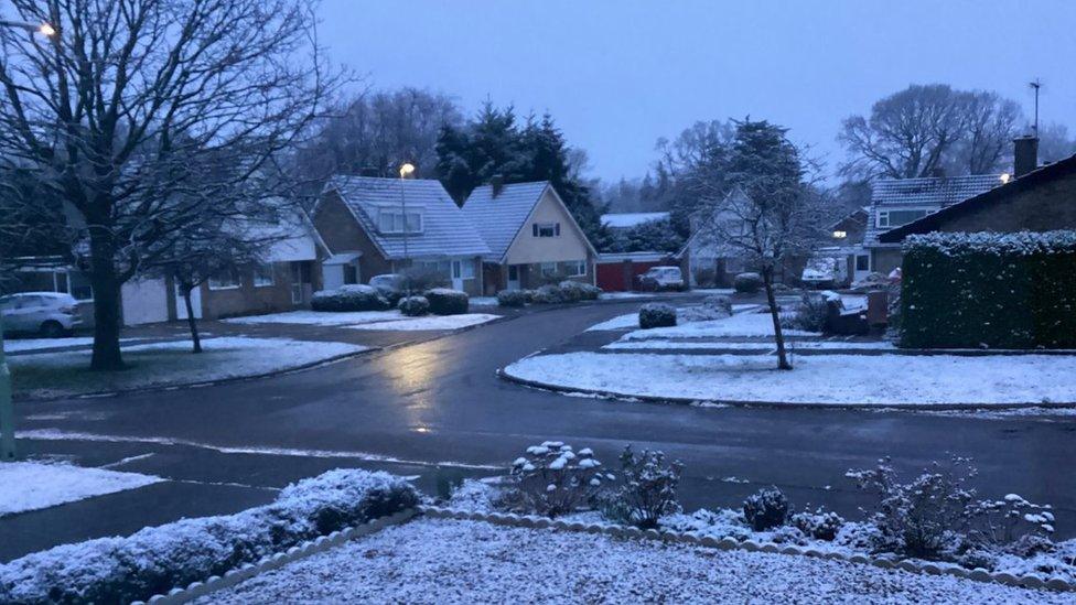 Snow in Eye in Suffolk