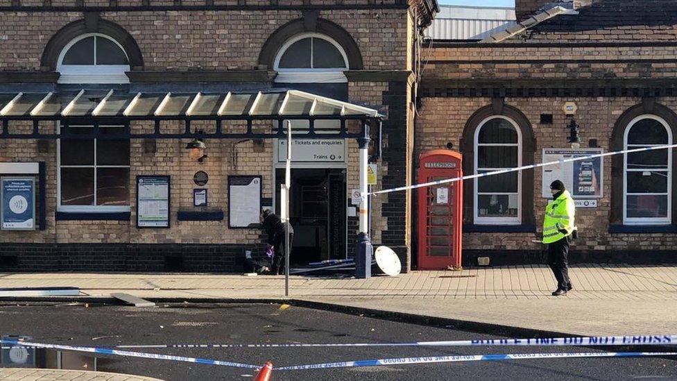 Stolen cash machine at Loughborough railway station