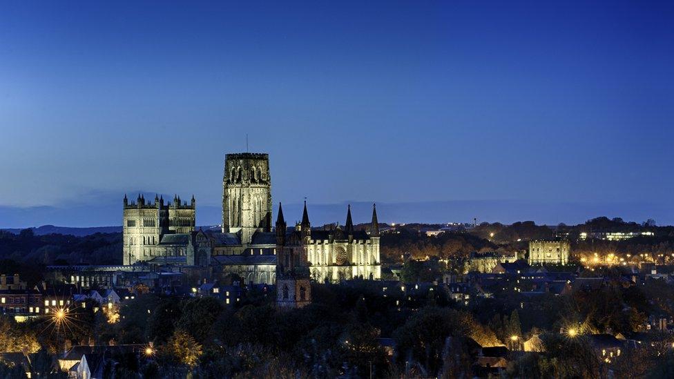 Durham Cathedral at night