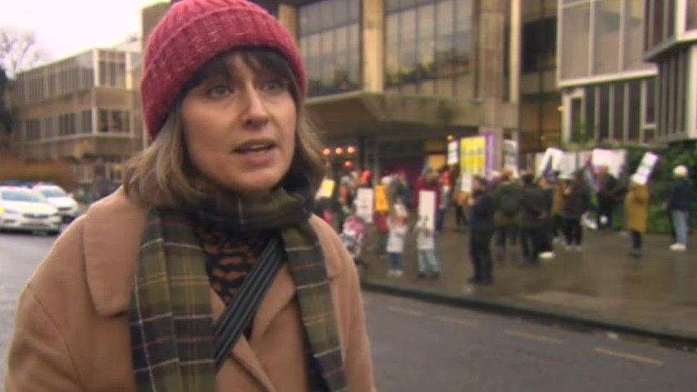 Emily Brewer, a parent who was at the protest