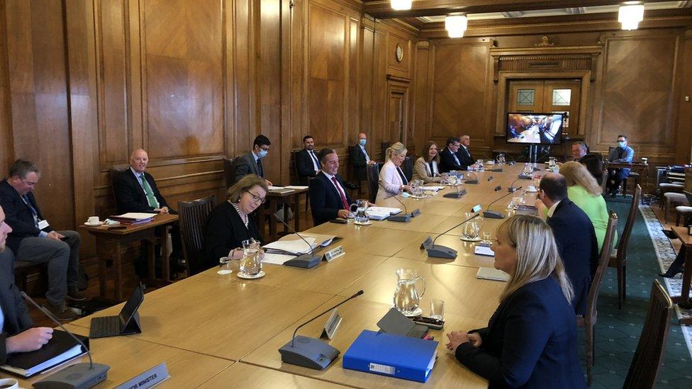 The NI executive meets at Stormont