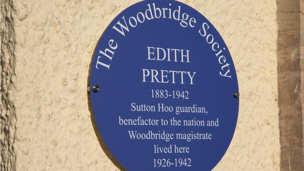 Edith Pretty Blue Plaque at Tranmer House on the Sutton Hoo site