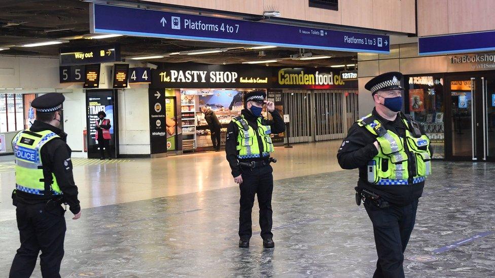 Police at Euston station