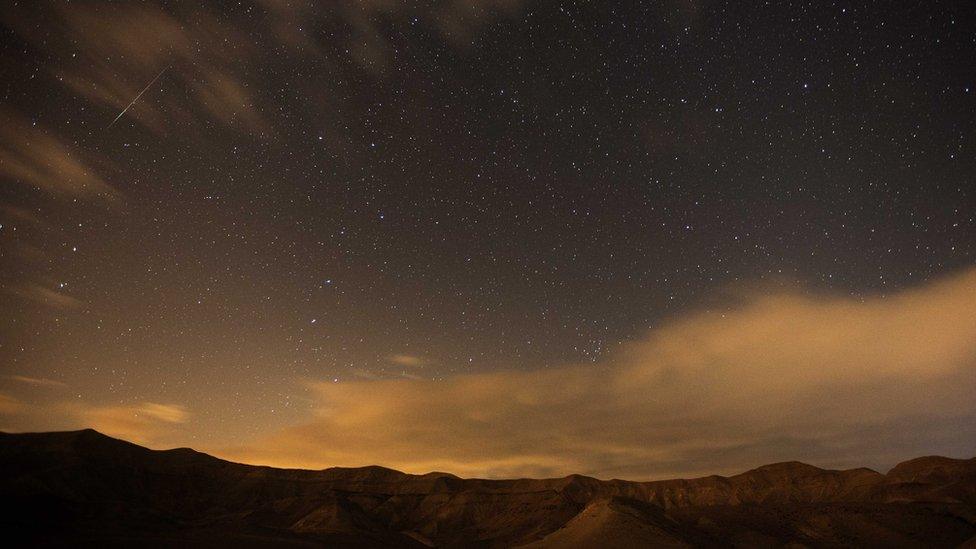 Streaks from the Geminid meteor shower in 2012