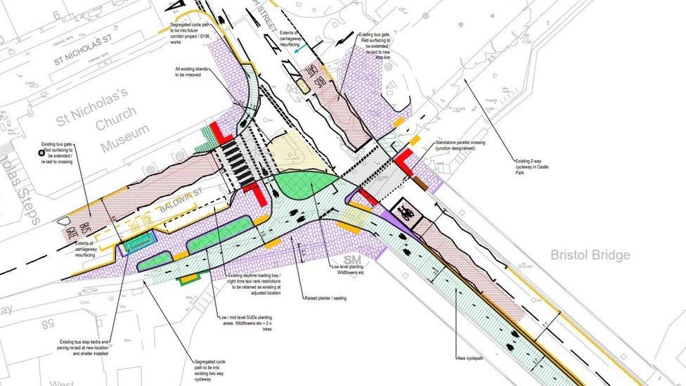 A map showing the location of the cycle path