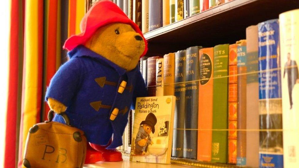 Paddington Bear in the Library at Clarence House in London