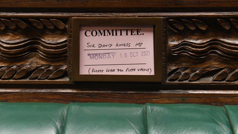 Empty bench in the Commons chamber