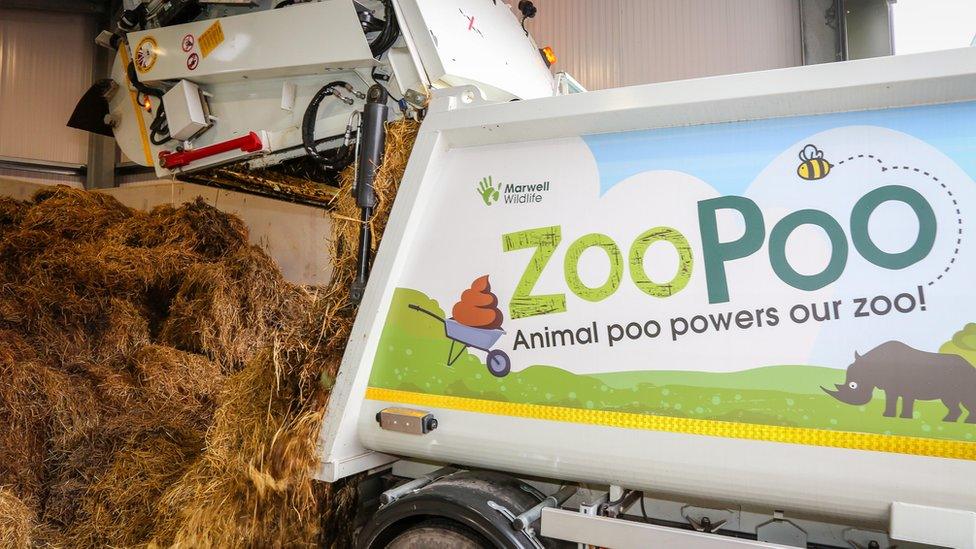 Zoo poo truck unloading