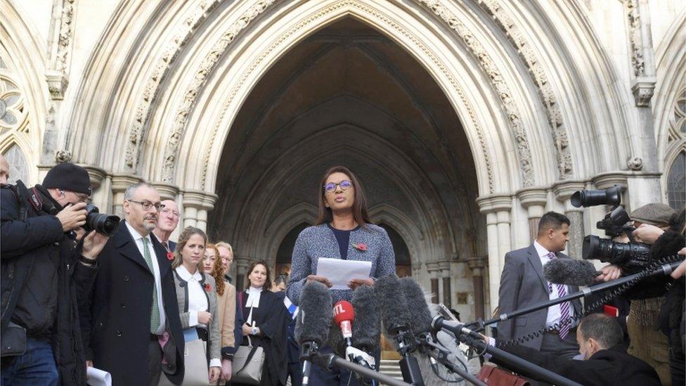 Gina Miller speaks outside the High Court