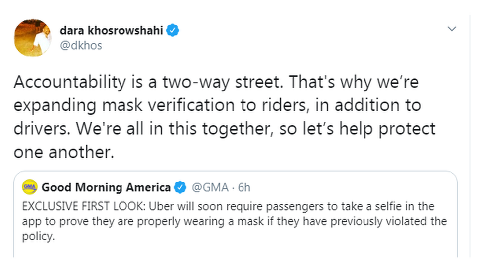 dara khosrowshahi tweet