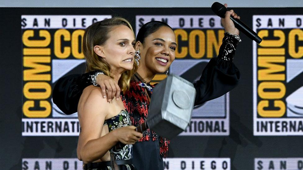 Natalie Portman and Tessa Thompson