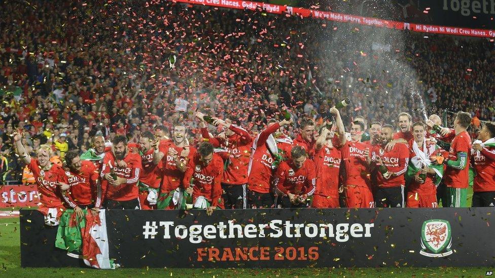 Wales team celebrate