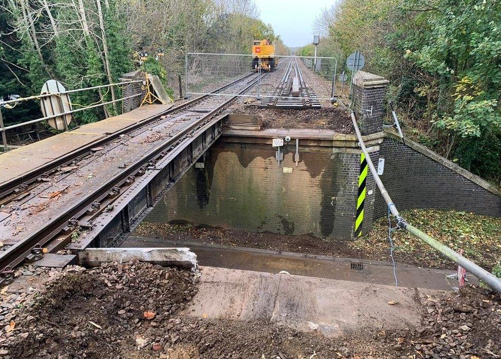 Damage caused to railway line in North Luffenham, in Rutland