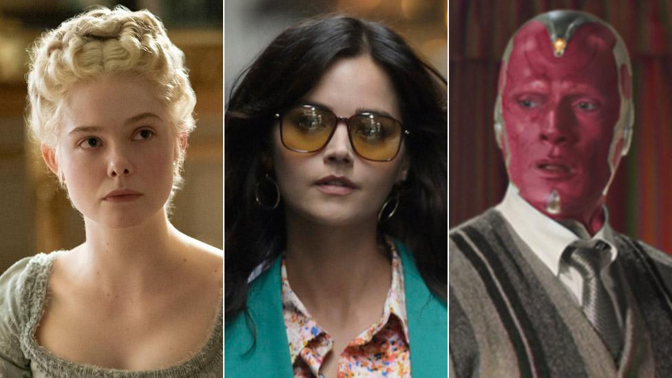 Elle Fanning in The Great, Jenna Coleman in The Serpent and Paul Bettany in WandaVision