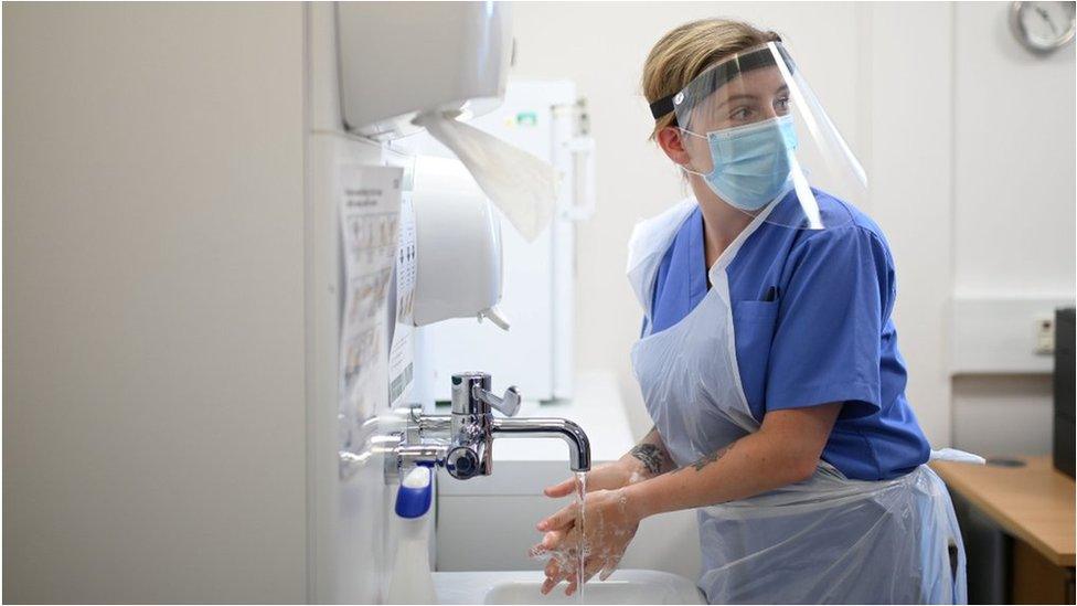 Nurse in Grimsby wearing PPE