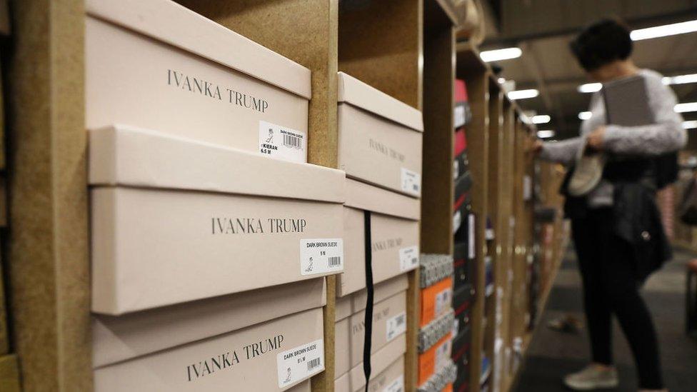 Women's shoes by the Ivanka Trump fashion brand sit for sale at a Manhattan retailer on June 1, 2017 in New York City. Recent reports claim that labor activists investigating working conditions at a Chinese factory where her company makes shoes have disappeared or been arrested.