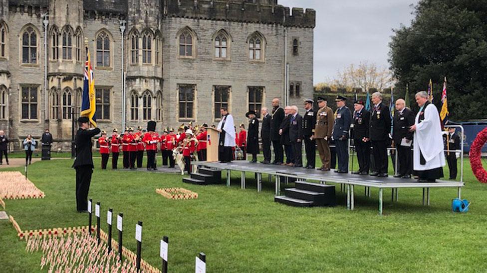 Remembrance service at Cardiff Castle