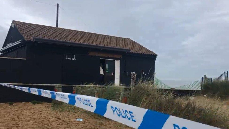 The Dunes cafe has been cordoned off