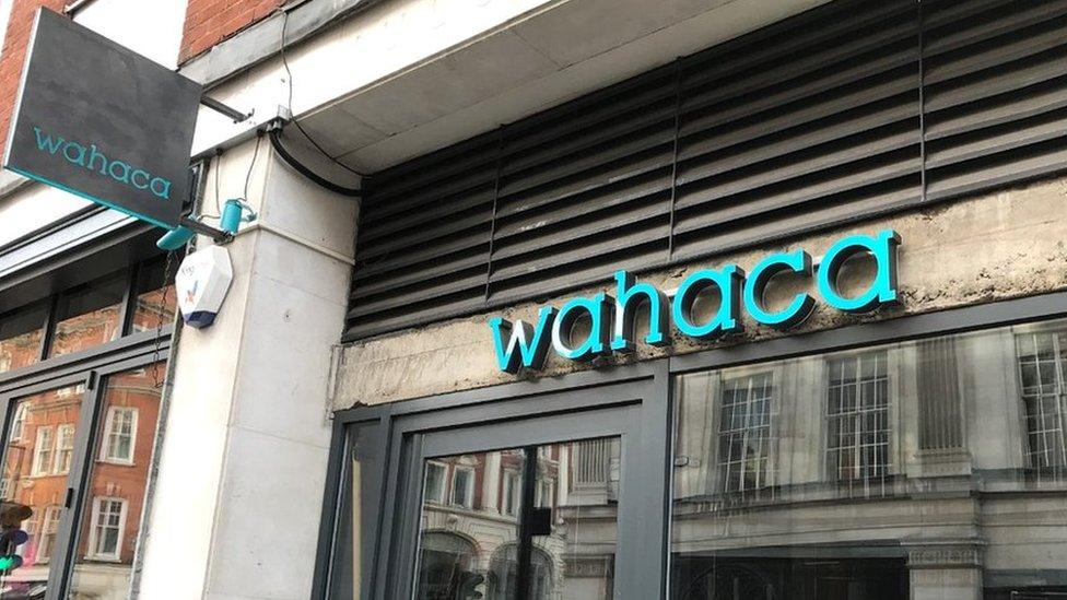 Wahaca restaurant sign