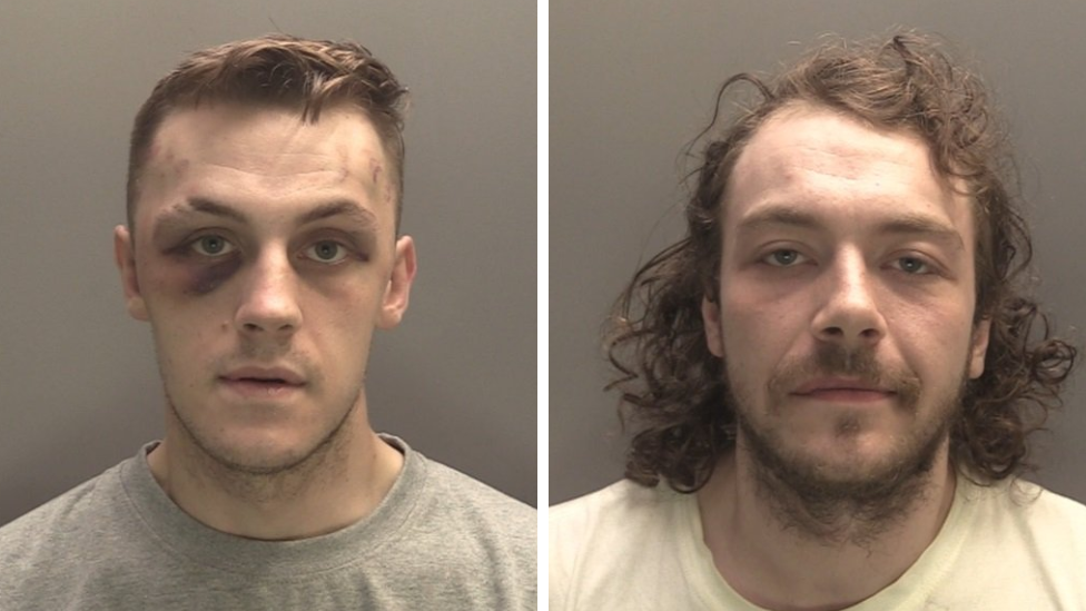 Brothers Ellis Wharton (L) and Adam Wharton (R) were jailed at Liverpool Crown Court after admitting to looting a library in the city