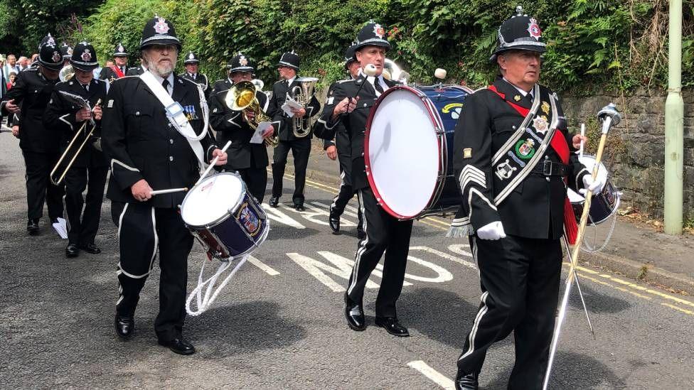 People taking part in the Beating the Bounds ceremony