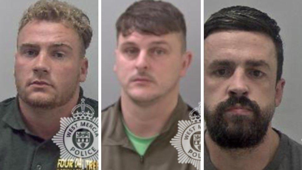 Three mug shots of men next to one another