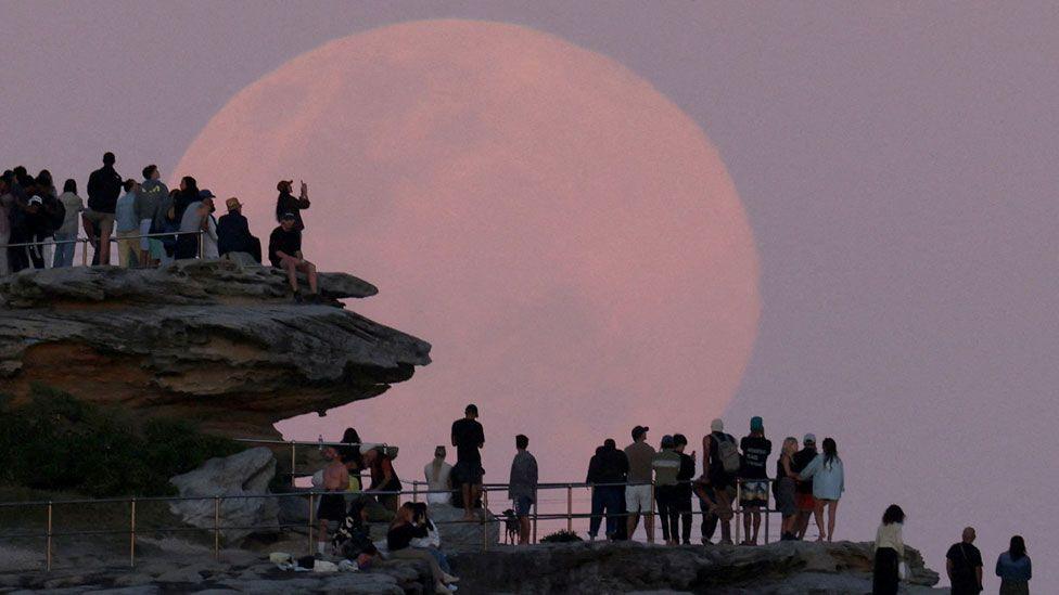 A Beaver Moon supermoon rises over North Bondi in Sydney, Australia, November 5, 2025.