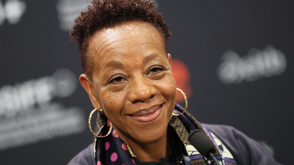 Marianne Jean-Baptiste attends "Hard Truths (Mi nica Familia)" Photocall during the 72nd San Sebastian Film Festival on September 27, 2024 in San Sebastian, Spain.