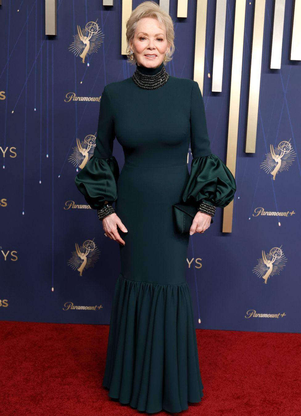 Jean Smart attends the 77th Primetime Emmy Awards at Peacock Theater on September 14, 2025 in Los Angeles, California