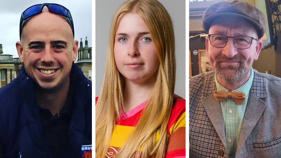 Composite image of firefighters Martyn Sadler and Jennie Logan, as well as Dave Chester.
