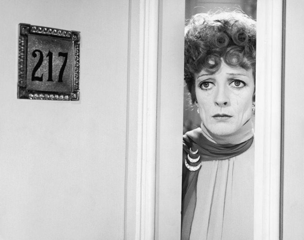 Maggie Smith plays the eccentric Aunt Augusta in the MGM film 'Travels With My Aunt', directed by George Cukor and adapted from the novel by Graham Greene, 1972. 