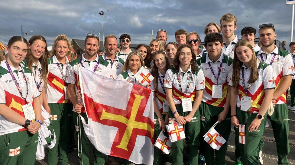 Guernsey's swimming team at The Island Games 2023