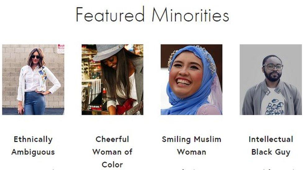 The 'featured minorities' shown on the site