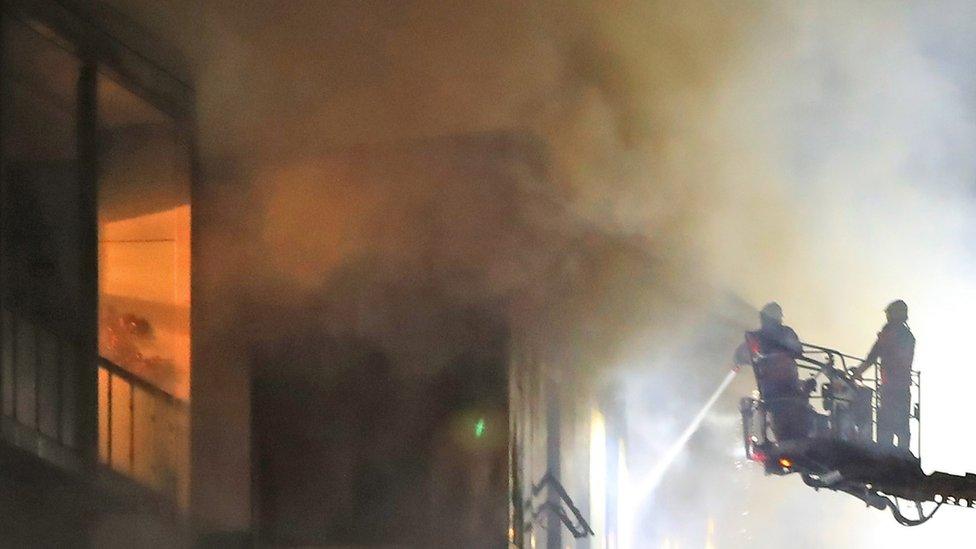 Fire crews tackle blaze