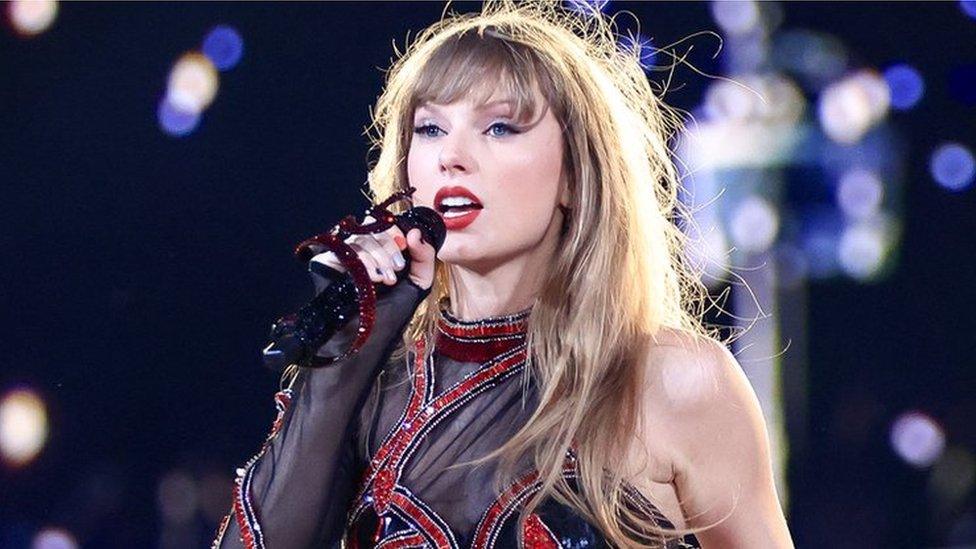 Taylor Swift performs onstage in Sao Paulo, Brazil.